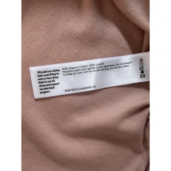 EILEEN FISHER Ribbed Pima Cotton Blend Turtleneck Long Sleeve Top XXS Dusty Rose